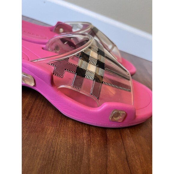 Burberry Women's Pink Check Slide Sandals Size 39 US 8.5 - 9 - Picture 3 of 12